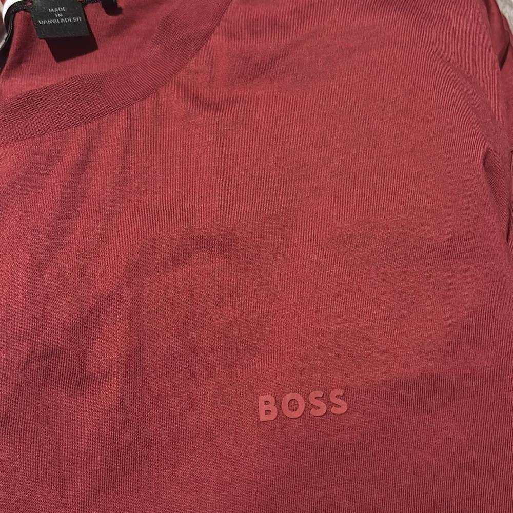 Boss Size 3XL Deep Red 100% Cotton Short Sleeve Tee